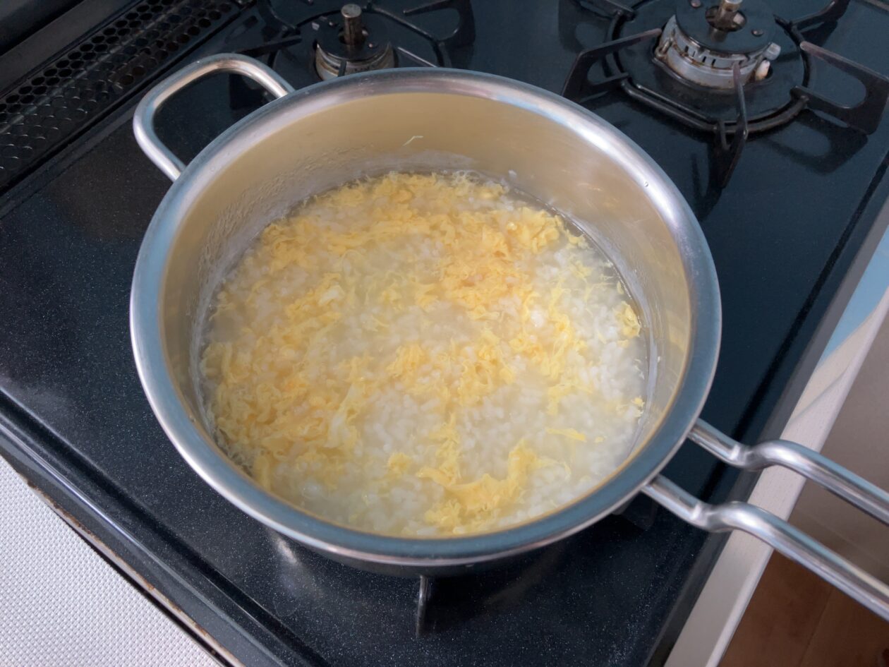 卵粥を作った写真