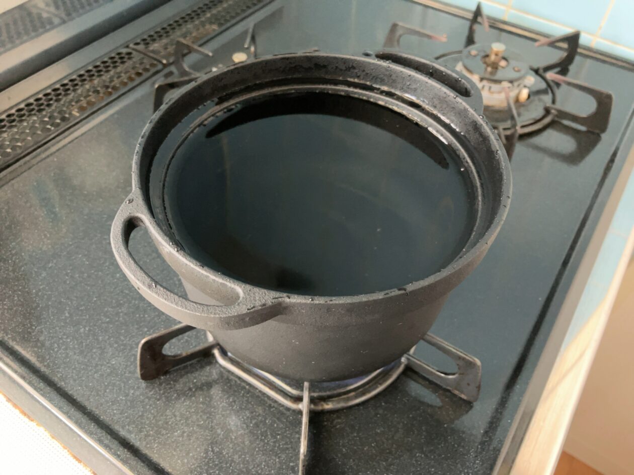 ゼブランライスオーブンに水を入れた写真