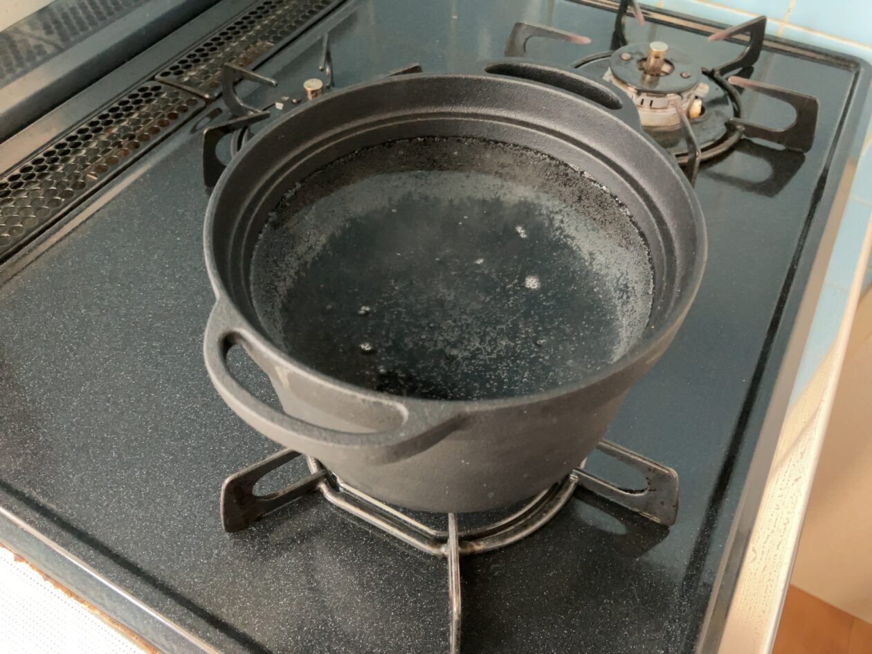 ゼブランライスオーブンで湯を沸かした写真
